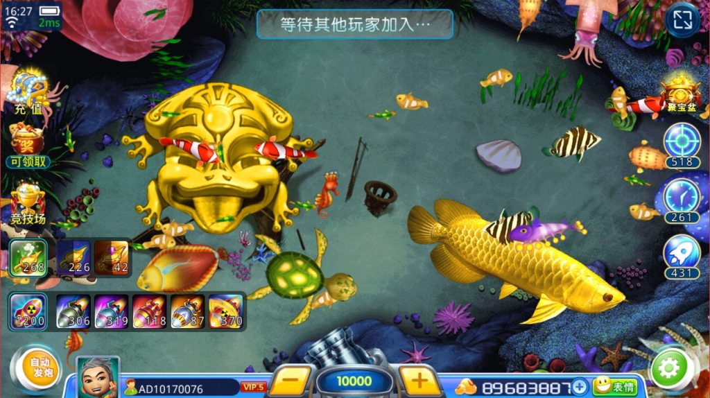 Golden Toad Fish Hunting thiết kế với đồ họa 3D