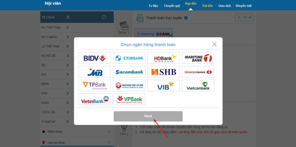 Chọn đúng phương thức để nạp tiền thuận tiện